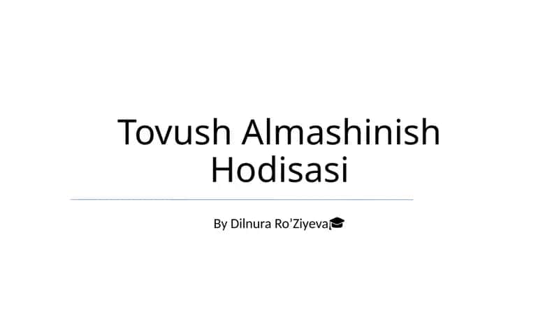 Tovush Almashinish Hodisasi 1