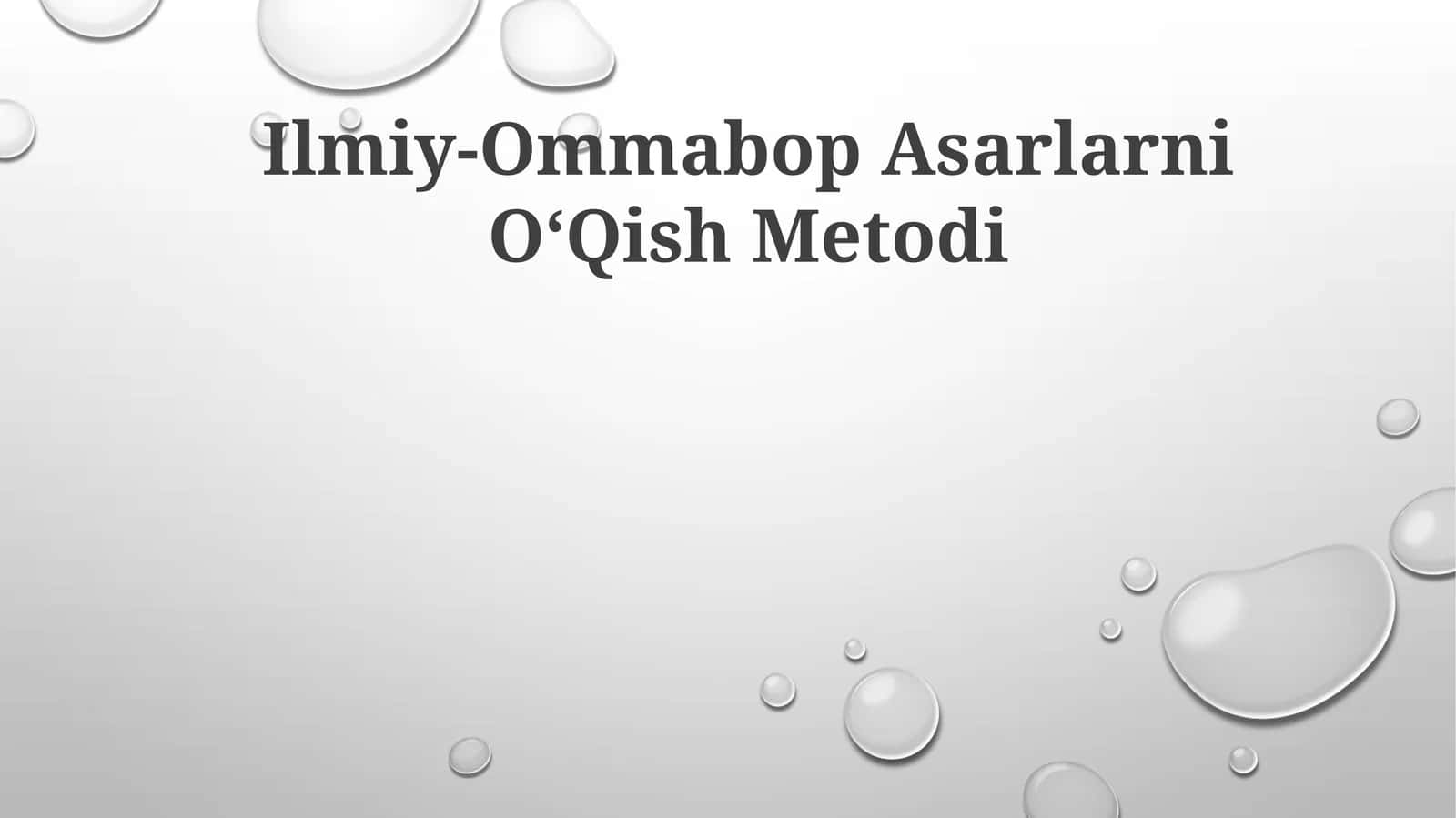 Ilmiy-Ommabop Asarlarni OʻQish Metodi 1
