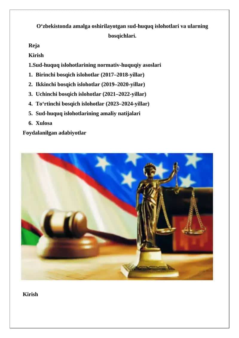 Sud-huquq islohotlari va ularning bosqichlari 1