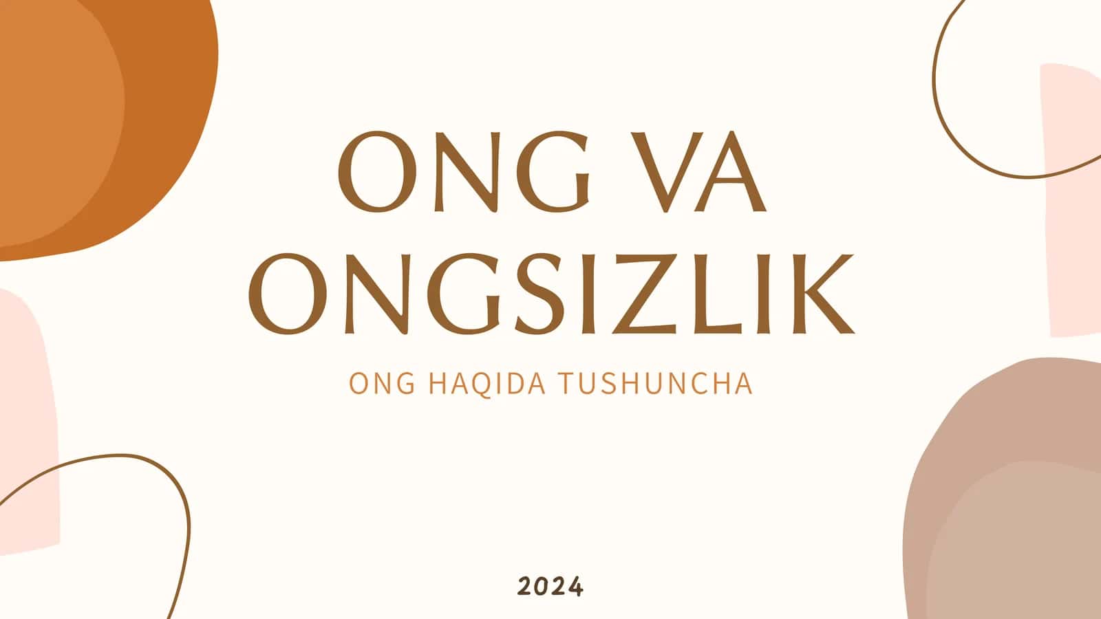 ONG VA ONGSIZLIK 1