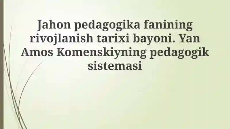 Jahon pedagogikasi