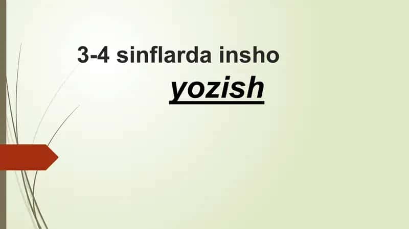 3-4 sinflarda insho yozish 1
