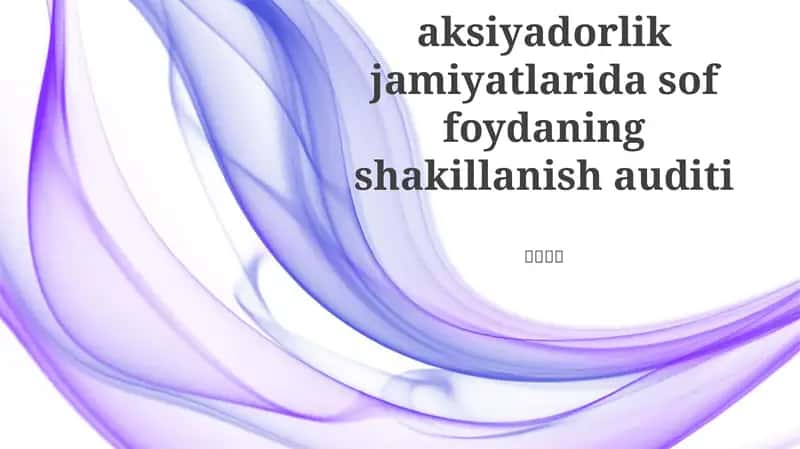 Faoliyatchsiz Daromadlar Auditi 1
