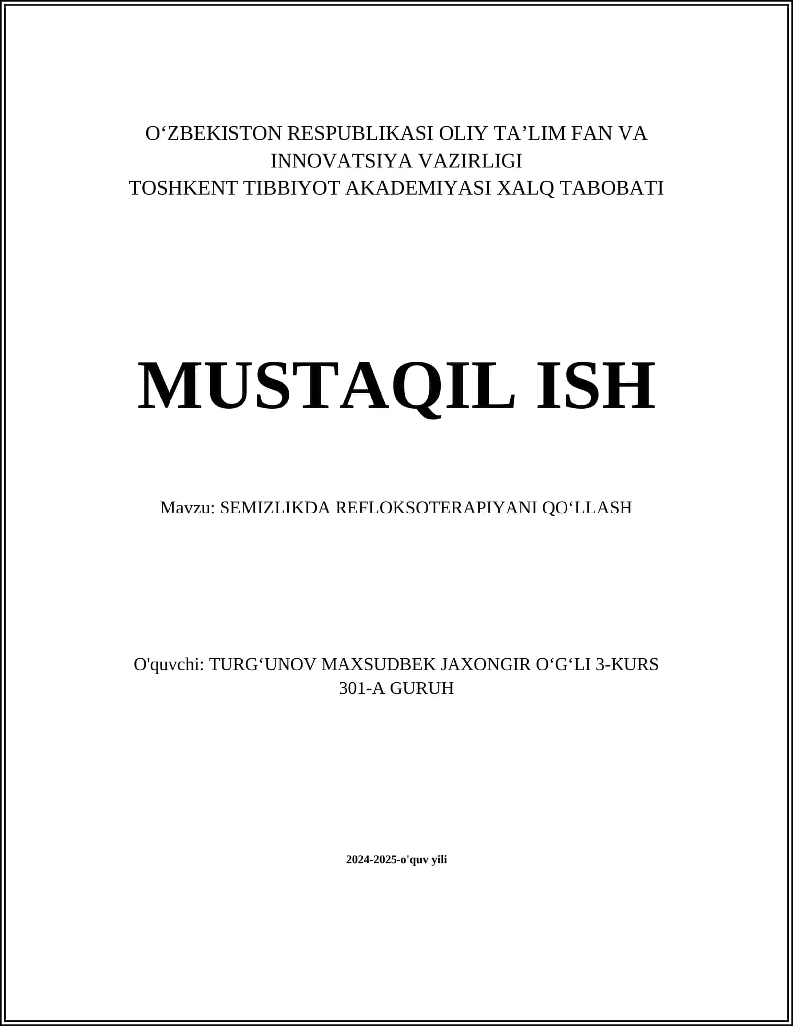 SEMIZLIKDA REFLOKSOTERAPIYANI QOʻLLASH 1
