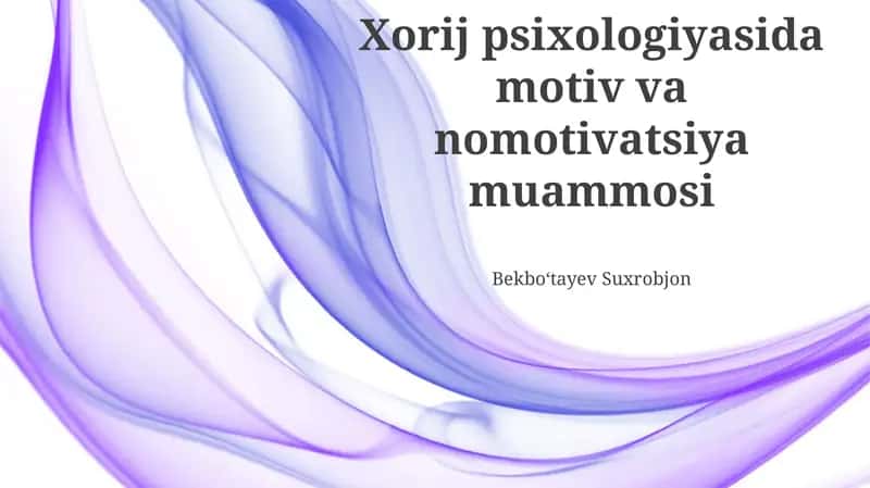 Motivatsiya va Demotivatsiya 1
