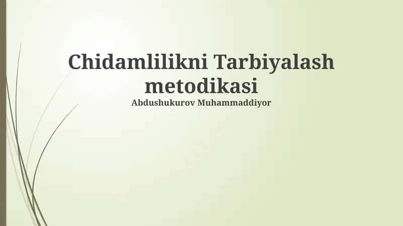 Sabr-bardoshni tarbiyalash metodologiyasi 1