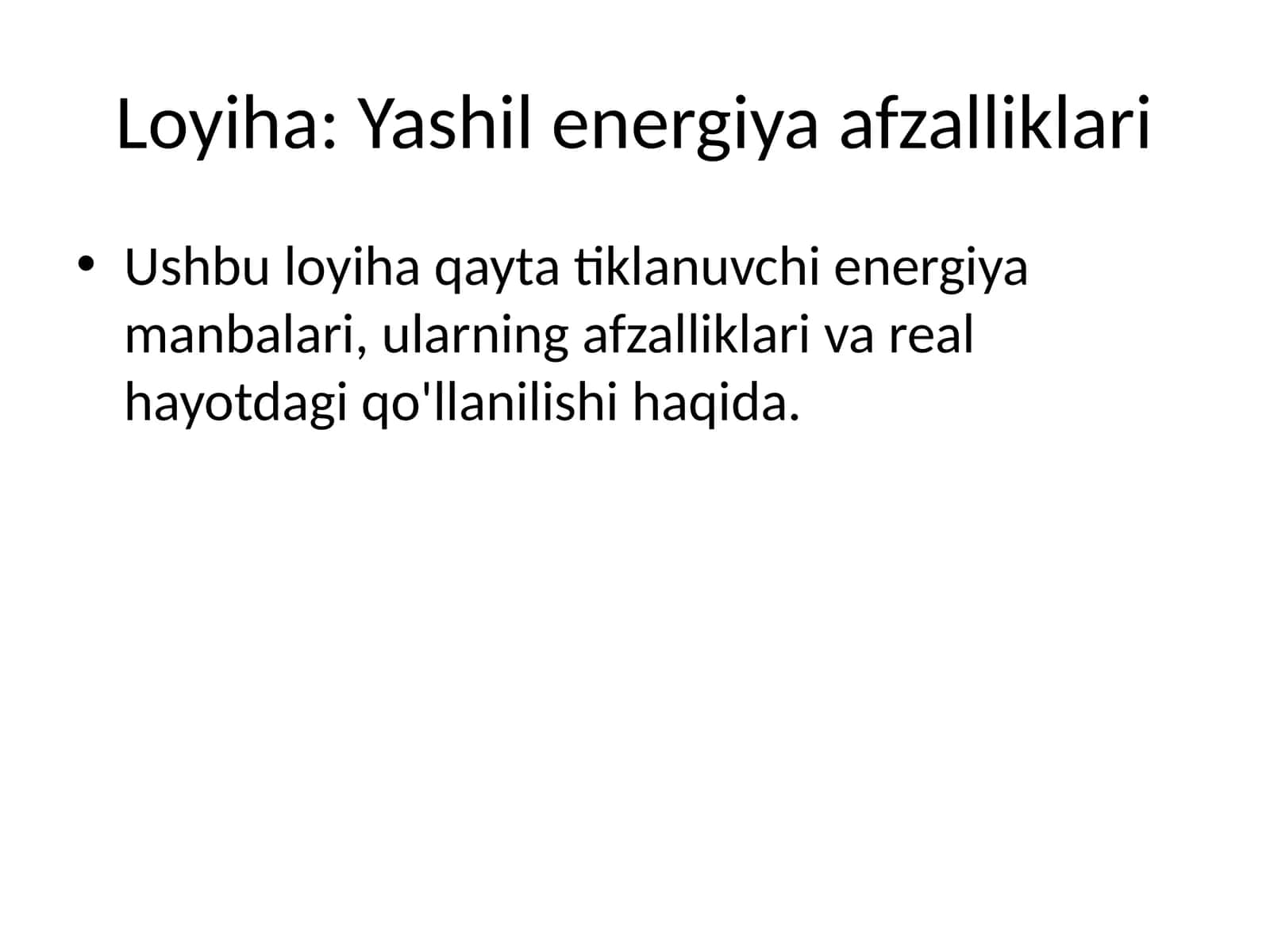 Yashil energiya afzalliklari 1