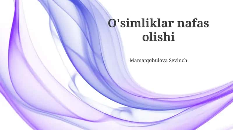 O'simliklar nafas olishi 1