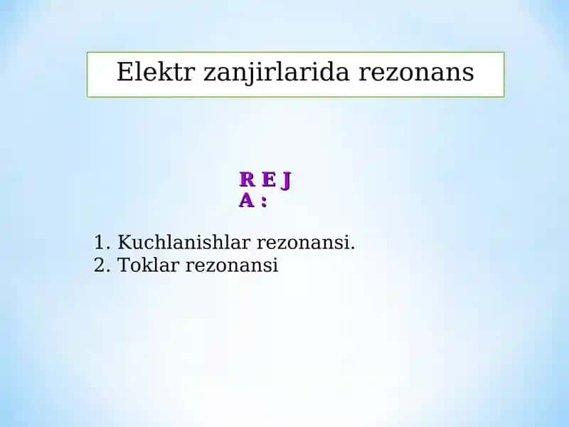 Elektr zanjirlarida rezonans