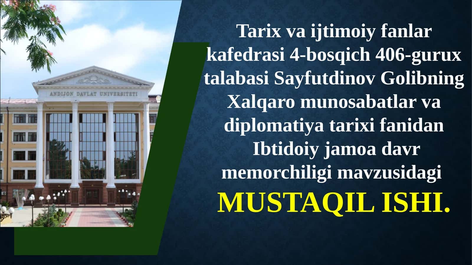 Ibtidoiy jamoadavriy me'morchiligi 1