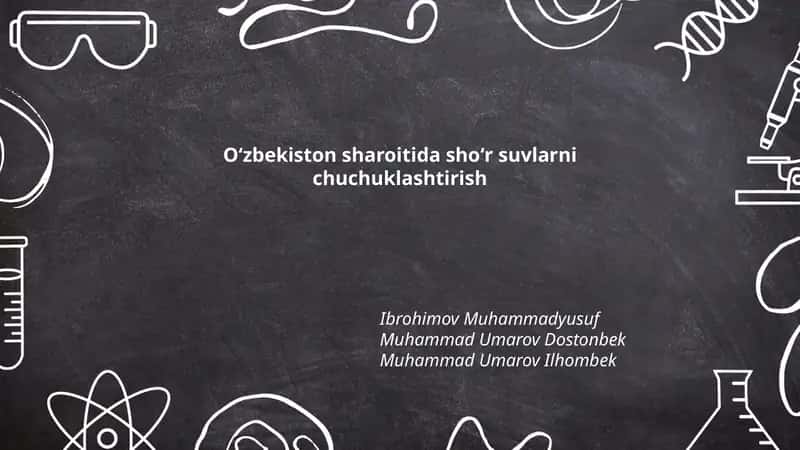 Oʻzbekiston sharoitida shoʻr suvlarni chuchuklashtirish 1