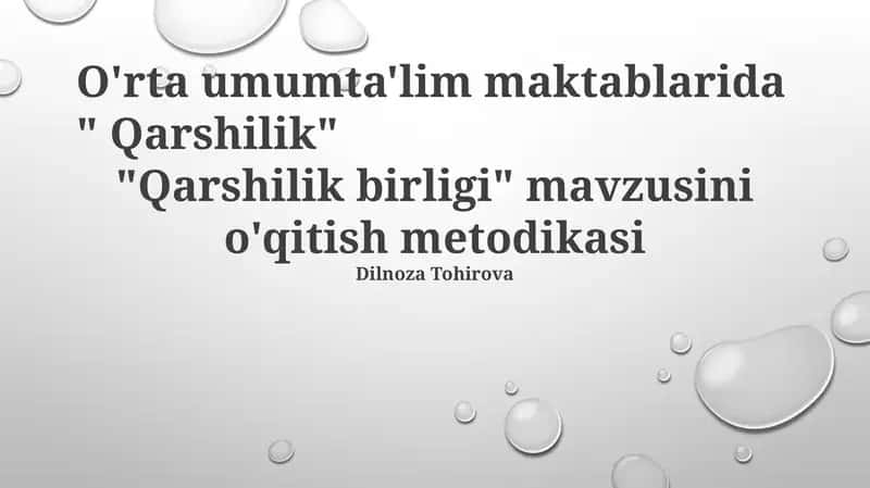 Qarshilik birligi metodikasi 1