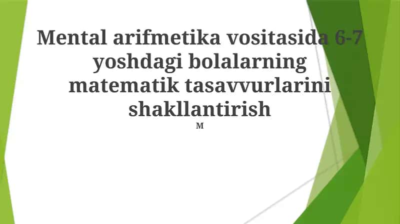Mental arifmetika 1