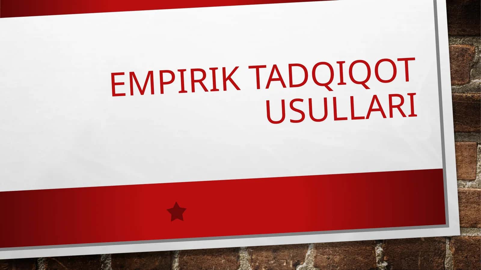 EMPIRIK TADQIQOT USULLARI 1