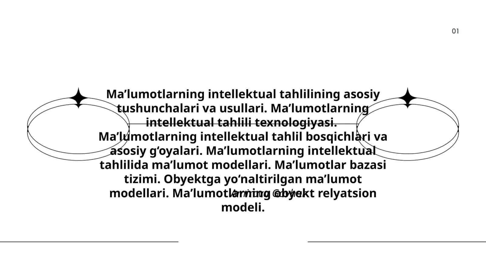 Ma'lumotlarning intellektual tahlil 1