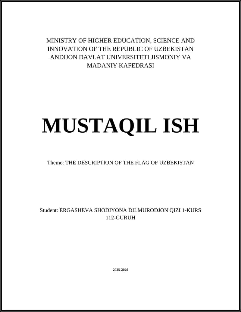 THE DESCRIPTION OF THE FLAG OF UZBEKISTAN 1