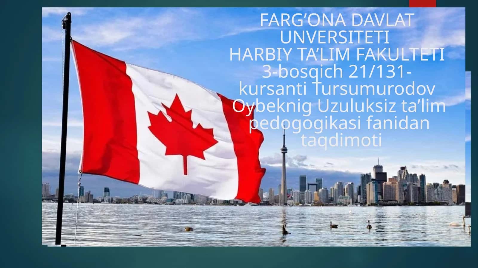 KANADA TA’LIM TIZMI 1