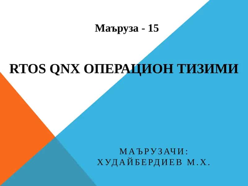 QNX операцион тизими 1
