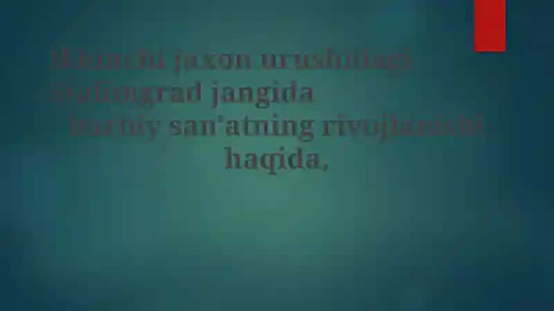 Stalingrad jangi haqida harbiy san'at