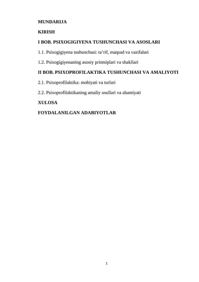 Psixogigiyena va Psixoprofilaktika 1
