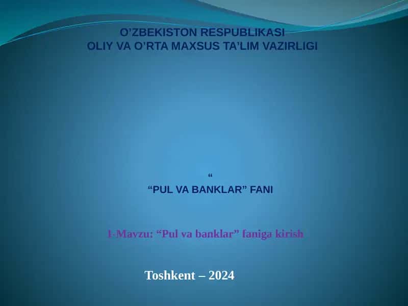 Pul va banklar 1