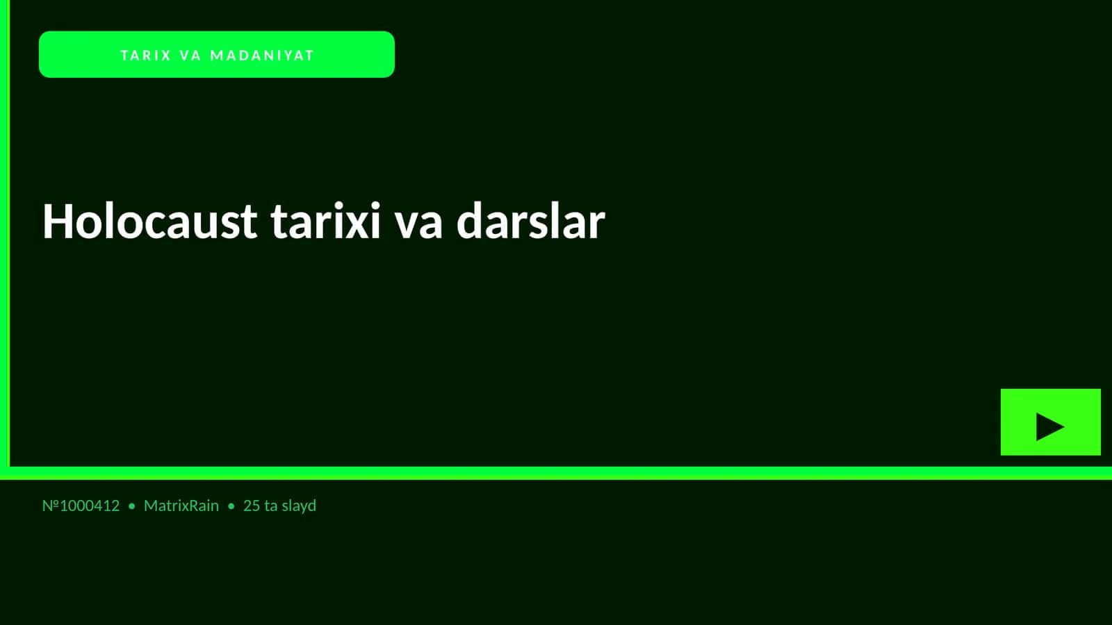 Holocaust tarixi va darslar 1