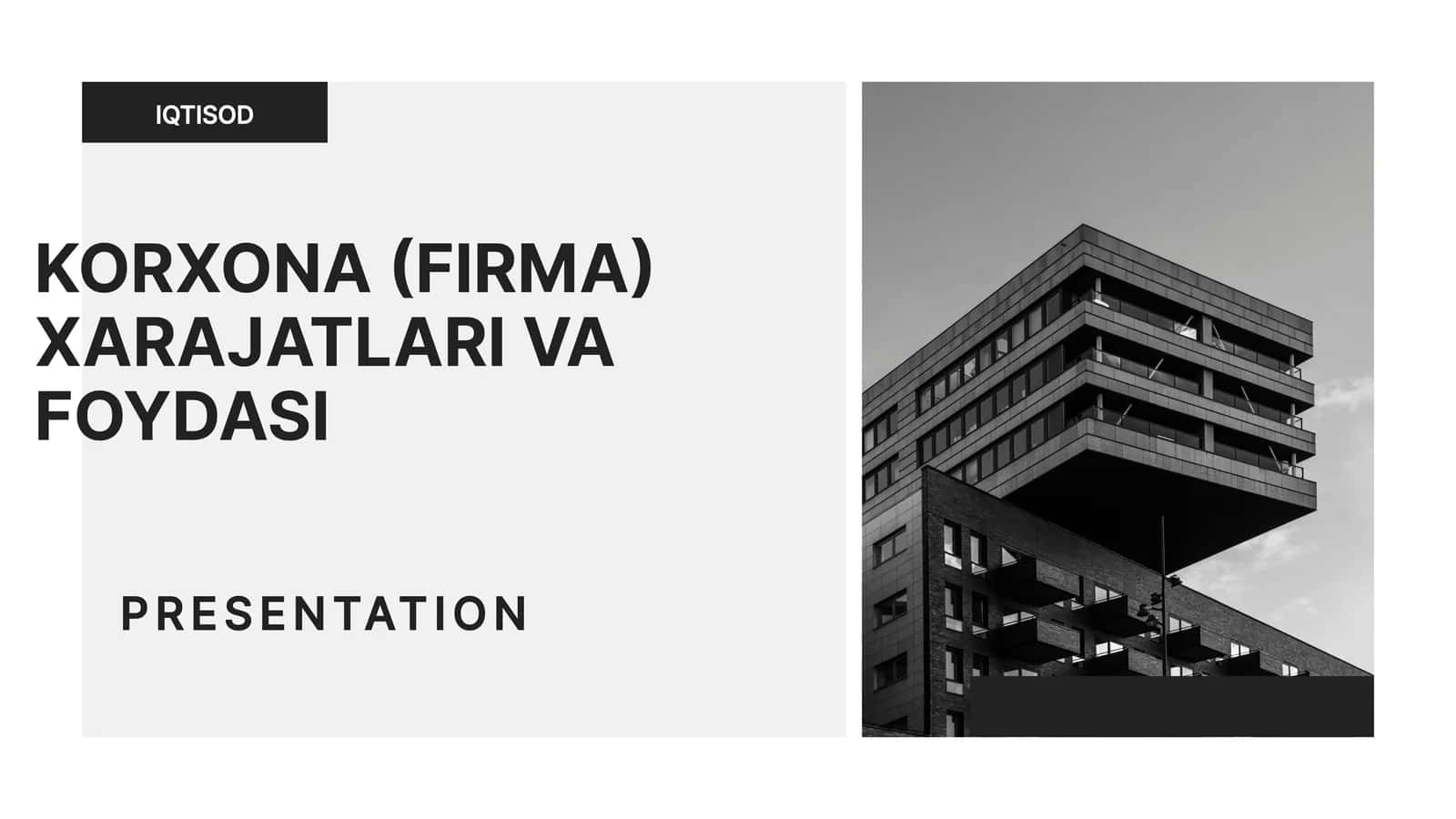 Korxona xarajatlari va foydasi 1