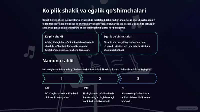Ko'plik shakli va egalik qo'shimchalari 1