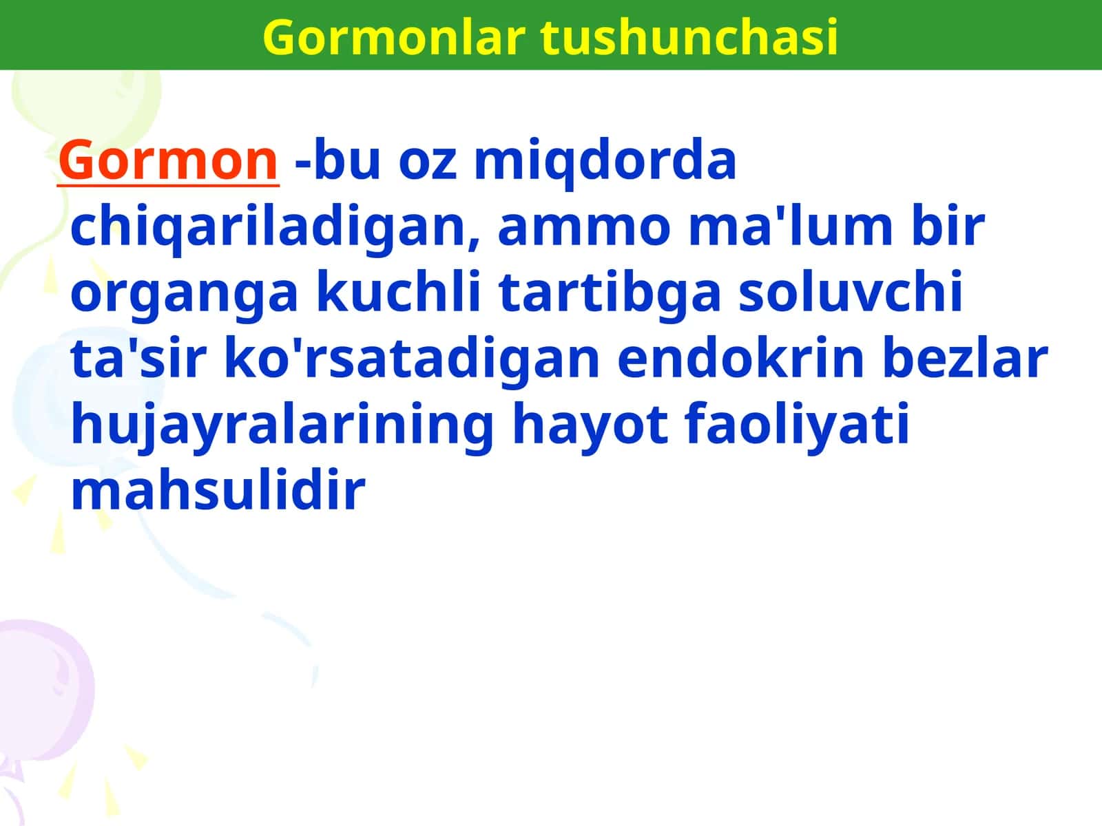 Gormonlar tasnifi 1