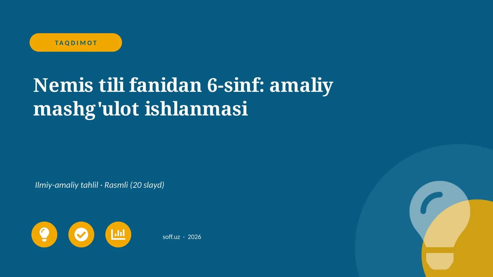 Nemis tili fanidan 6-sinf: amaliy mashg'ulot ishlanmasi 1