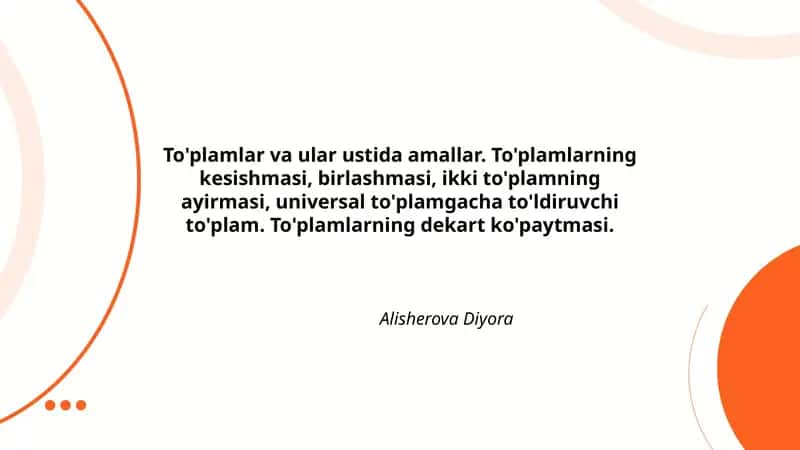 To'plamlar va ular ustida amallar 1