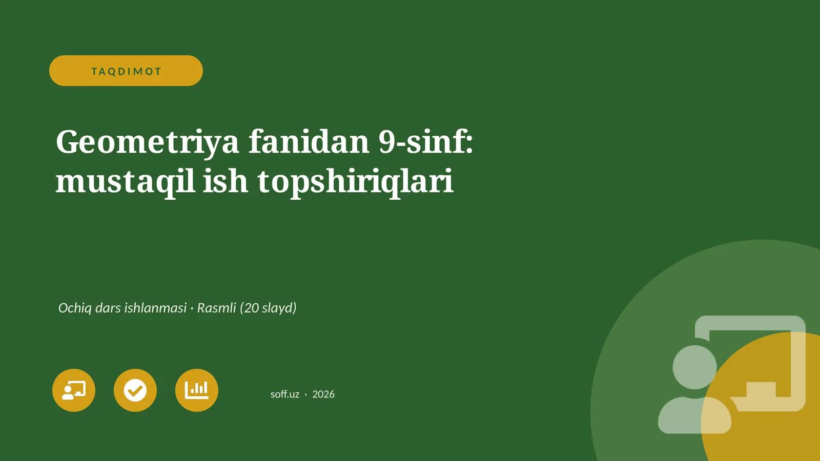 Geometriya fanidan 9-sinf: mustaqil ish topshiriqlari 1