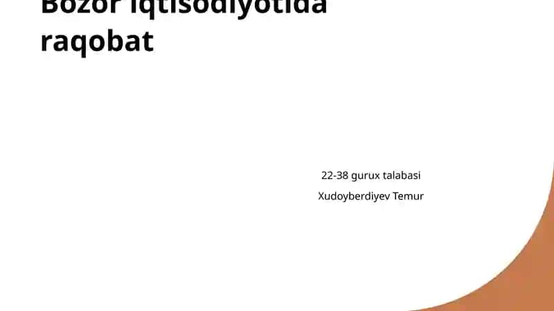 Bozoriqtisodiyotidaraqobat