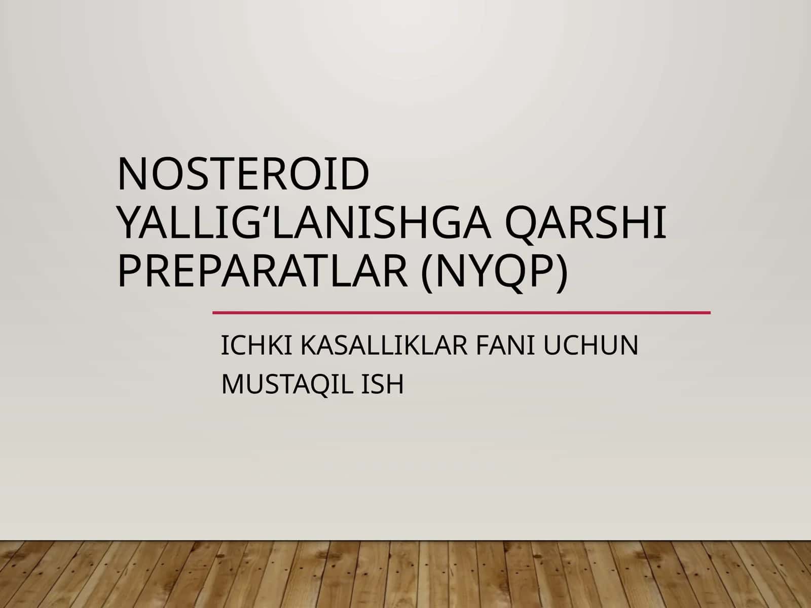Nosteroid yalligʻlanishga qarshi preparatlar 1