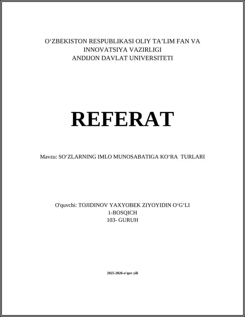 SOʻZLARNING IMLO MUNOSABATIGA KOʻRA TURLARI 1