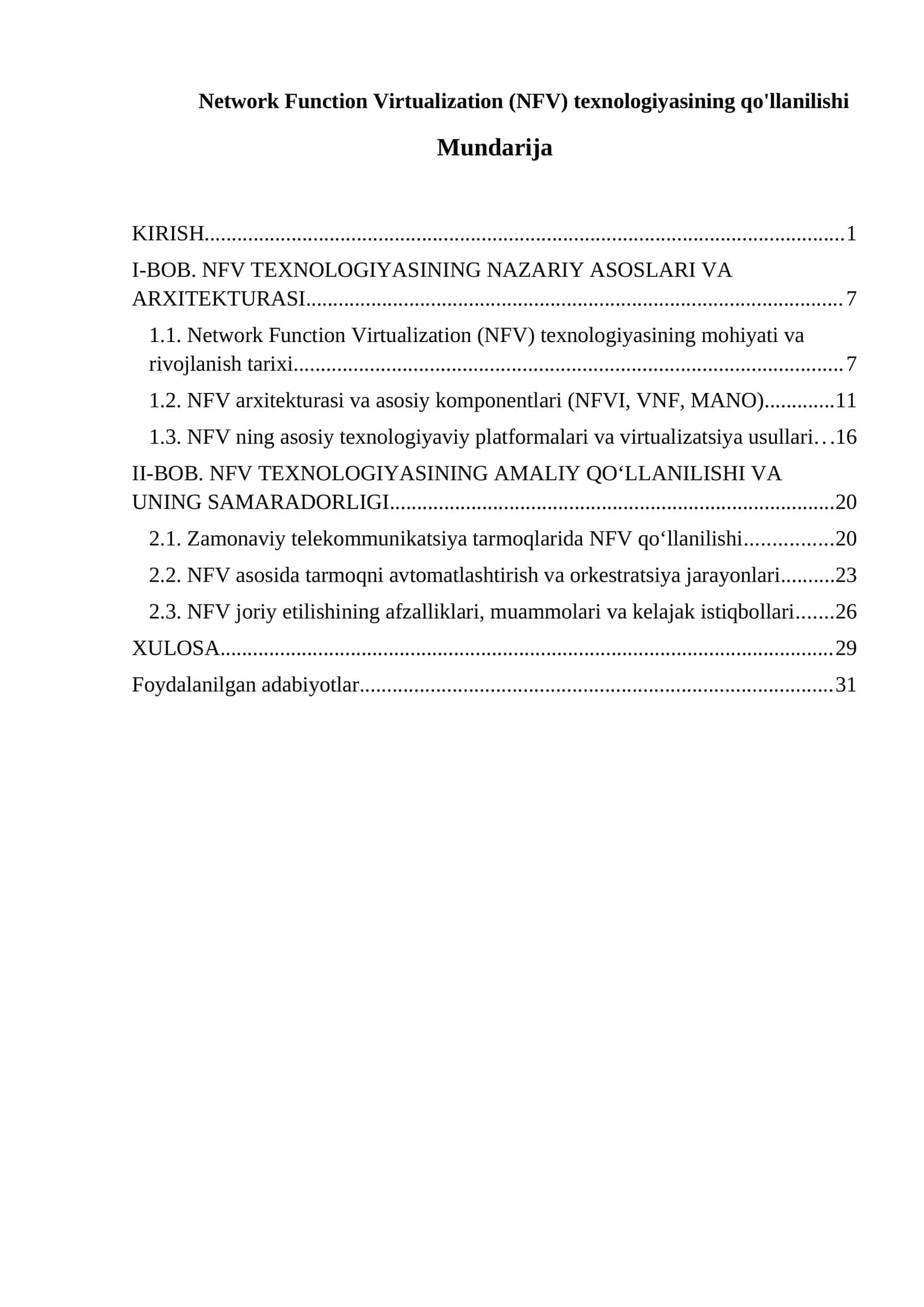 Network Function Virtualization (NFV) texnologiyasining qo'llanilishi 1