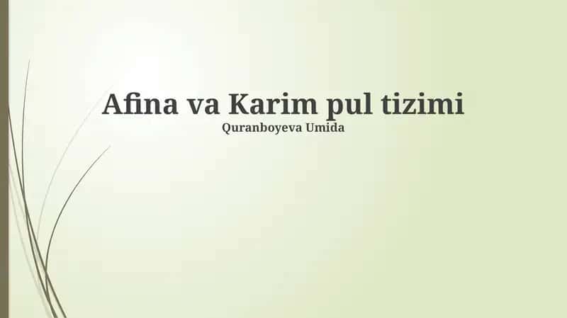 Afina va Karim pul tizimi 1
