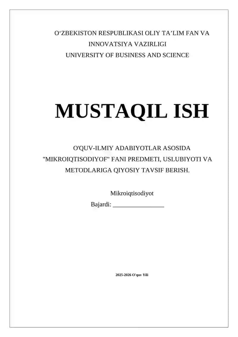 Mikroiqtisodiyot