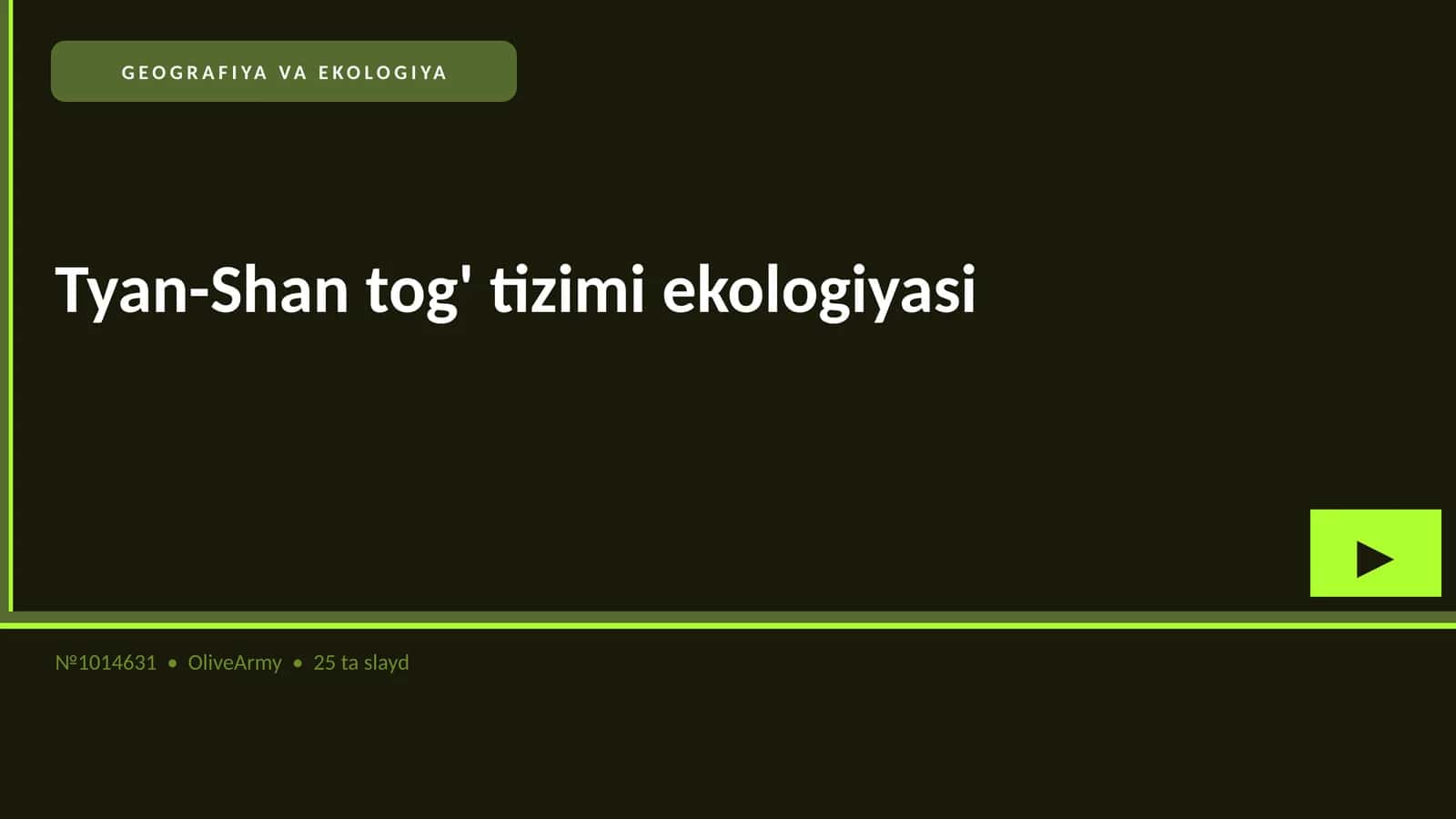 Tyan-Shan tog' tizimi ekologiyasi 1