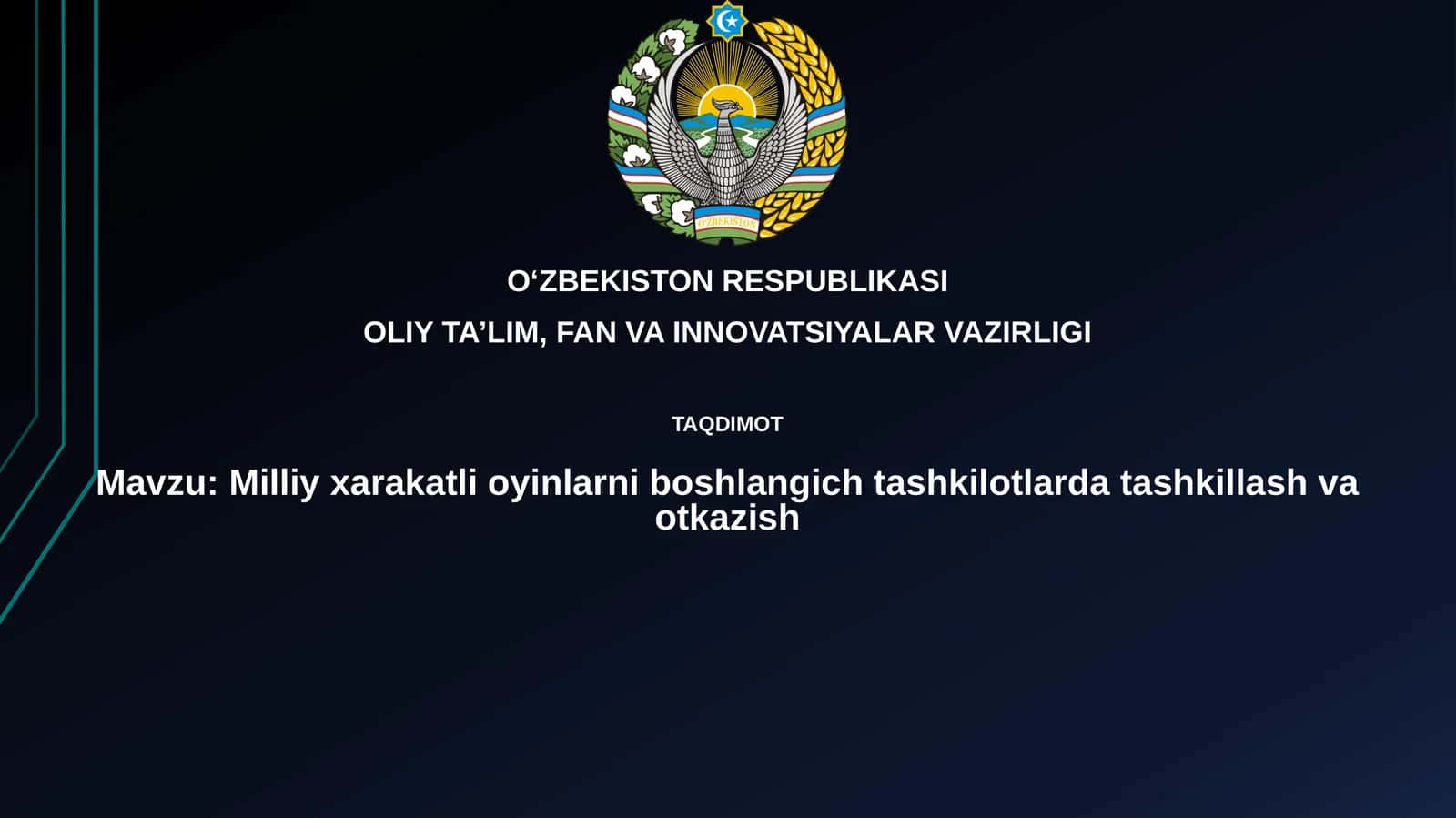 Milliy harakatli oʻyinlarni boshlangʻich tashkilotlarda tashkillashtirish va oʻtkazish 1