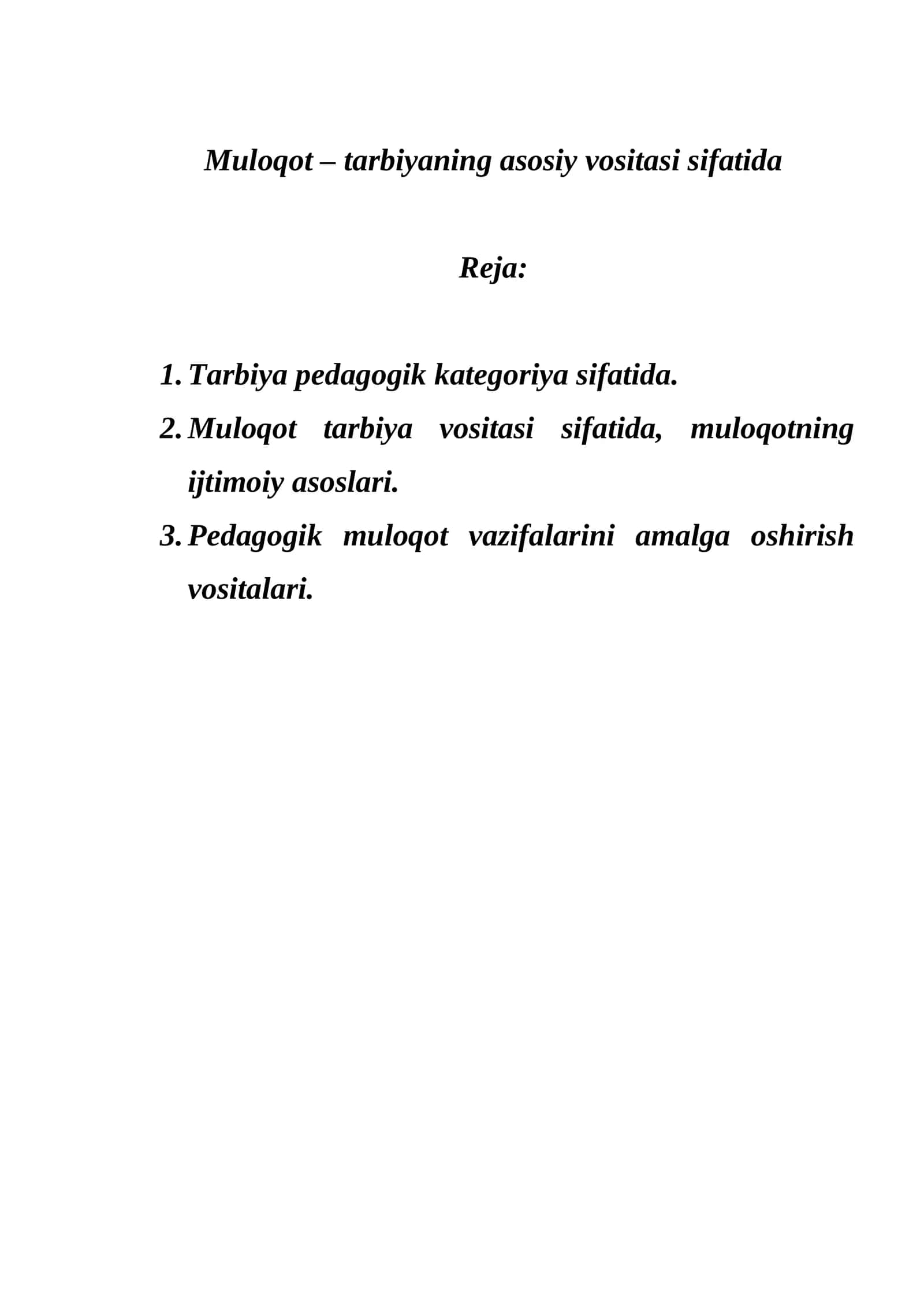 Muloqot – tarbiyaning asosiy vositasi sifatida 1