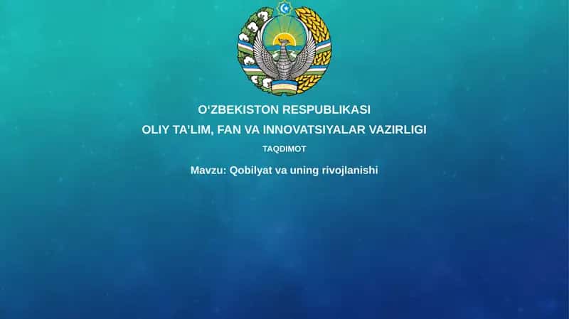 Qobilyat va uning rivojlanishi 1