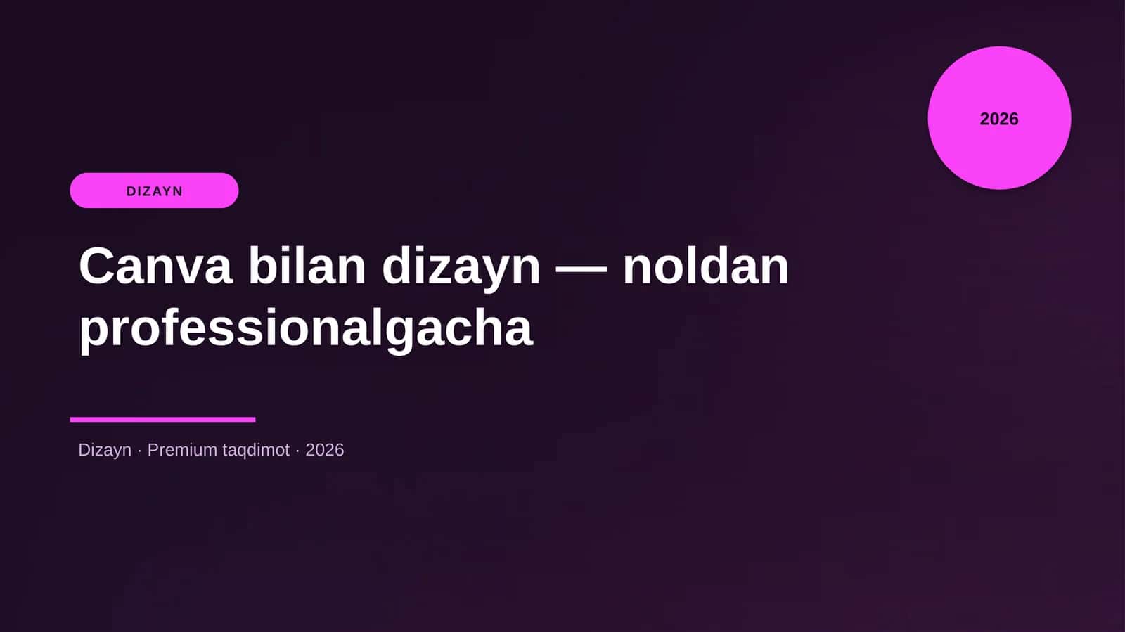 Canva bilan dizayn — noldan professionalgacha 1