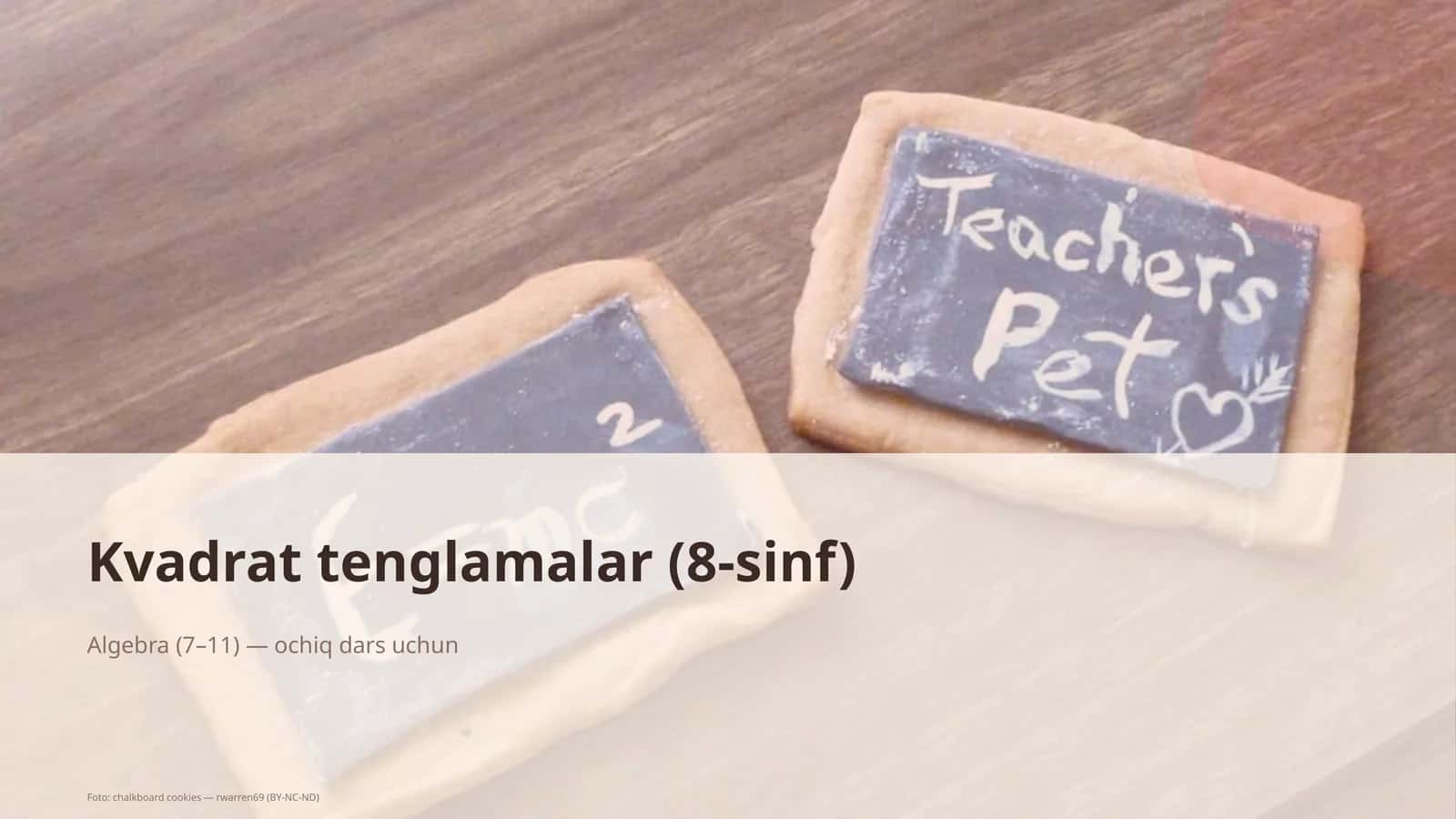 Kvadrat tenglamalar (8-sinf) 1