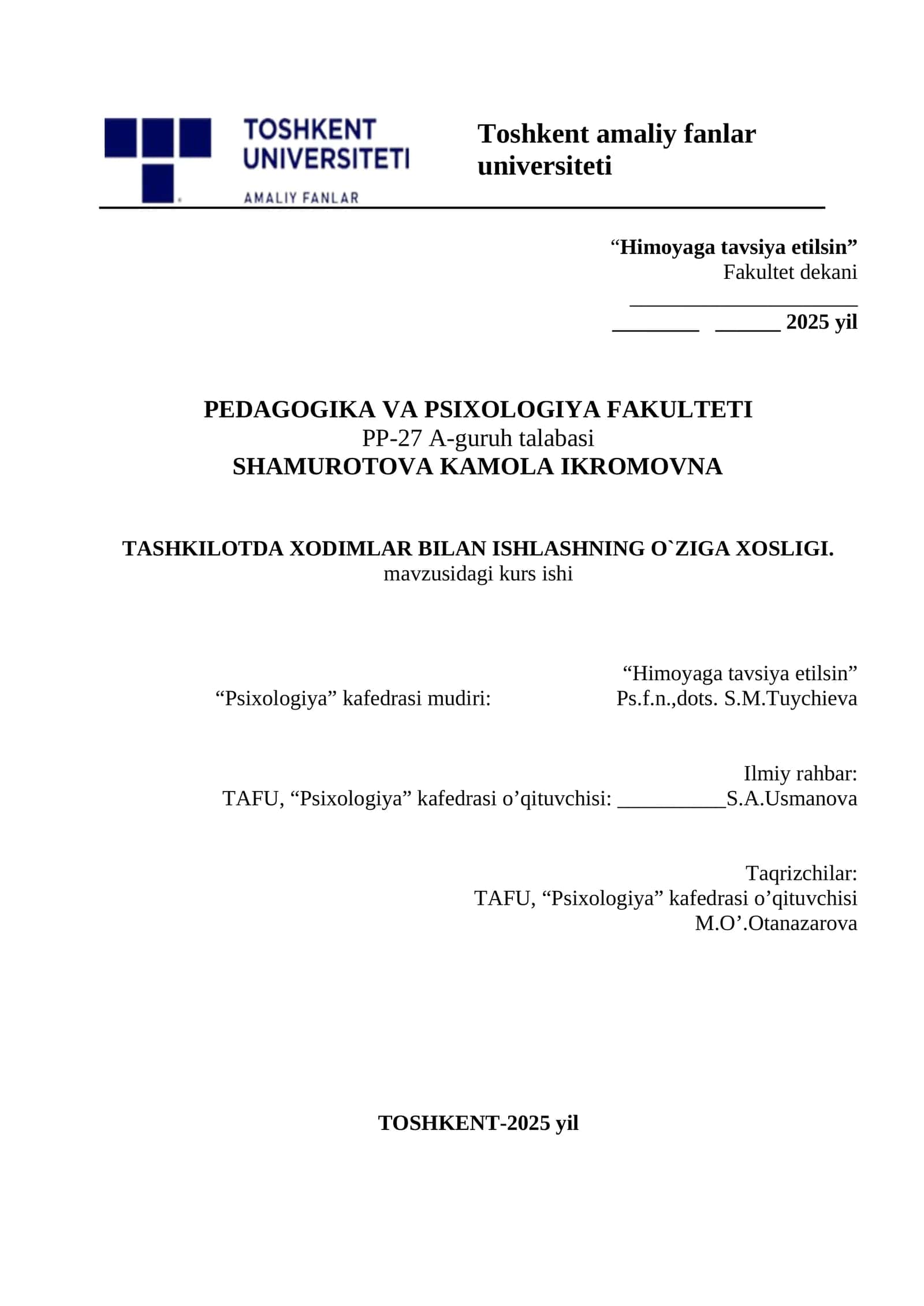 Psixologiya kurs ishi 1