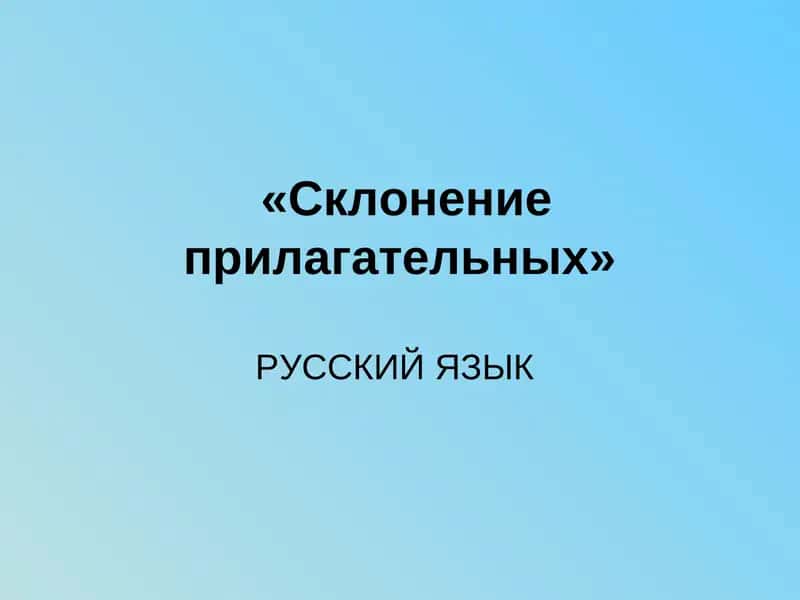 Склонение прилагательных 1
