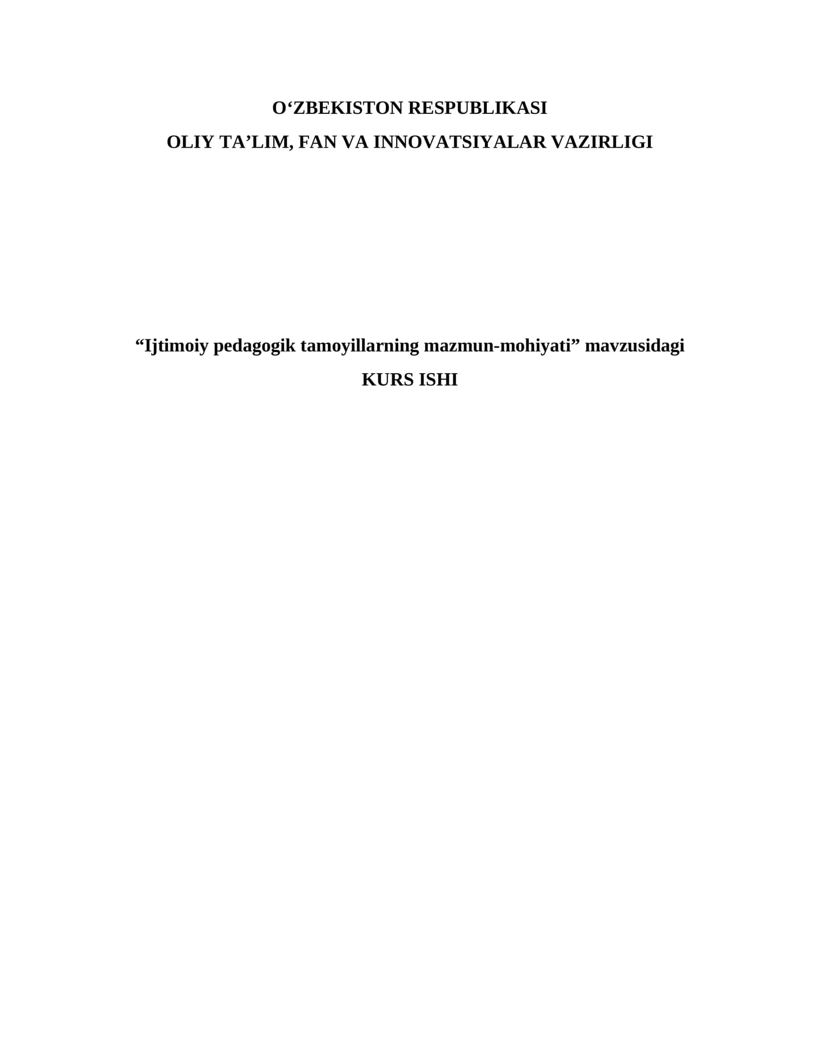 Ijtimoiy pedagogik tamoyillarning mazmun-mohiyati 1