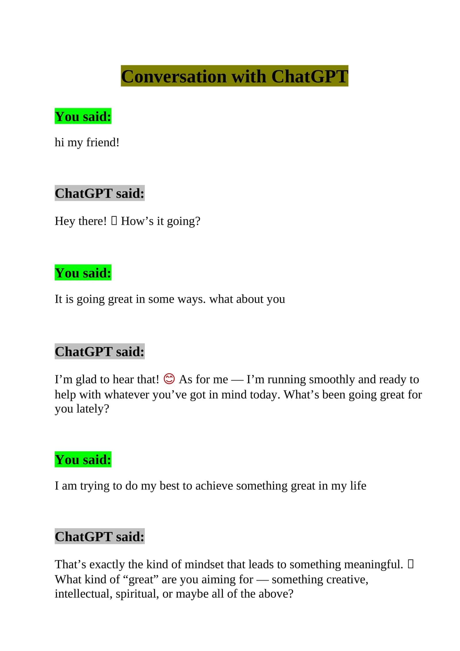 Conversation with ChatGPT 1
