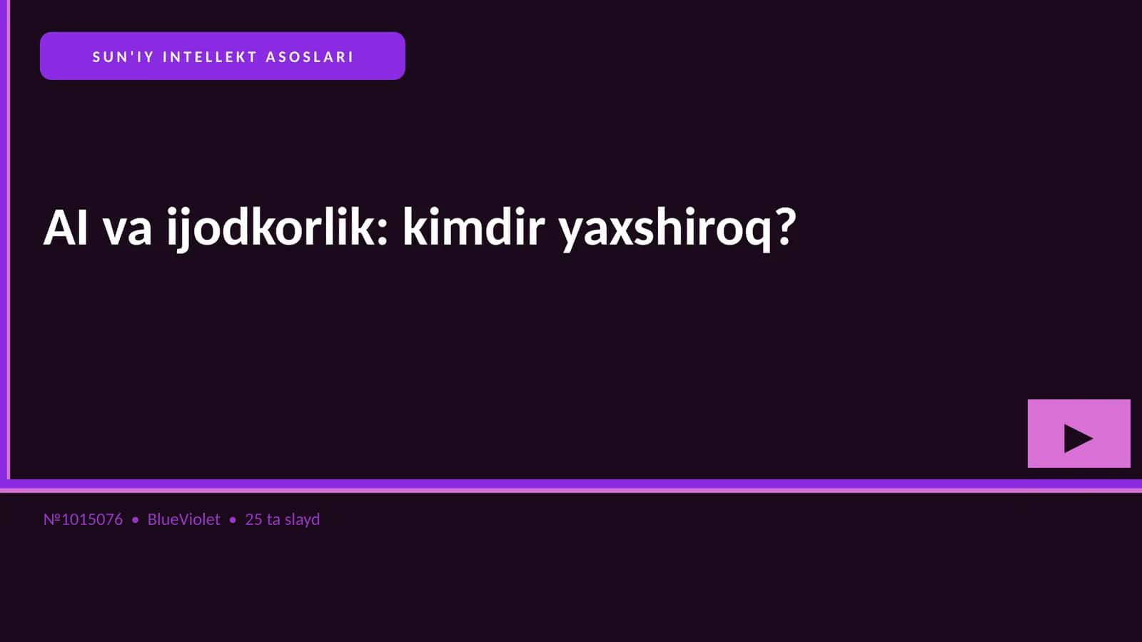 SUN'IY INTELLEKT ASOSLARI 1