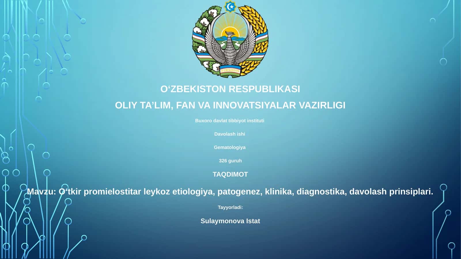 O‘tkir promielostitar leykoz 1